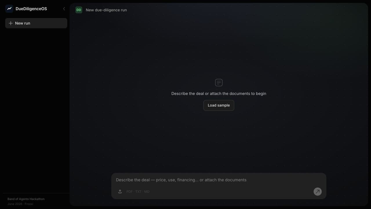 DueDiligenceOS — Live demo / New due diligence run