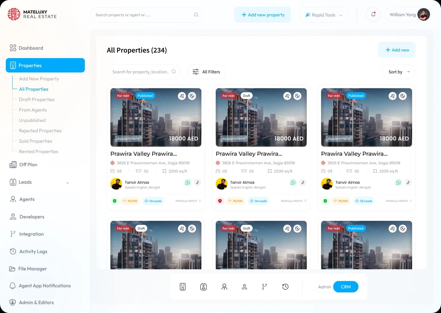 Mateluxy CRM — Property management