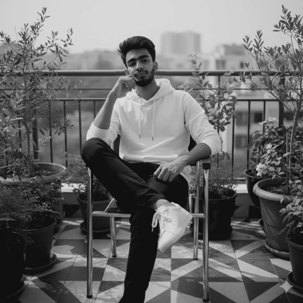 Tasfirul Haque seated on a terrace