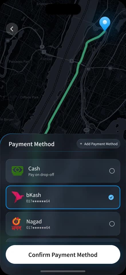 TapNGo — Booking / Payment method