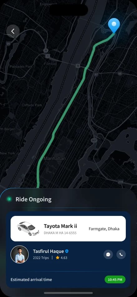 TapNGo — Journey / Ride ongoing